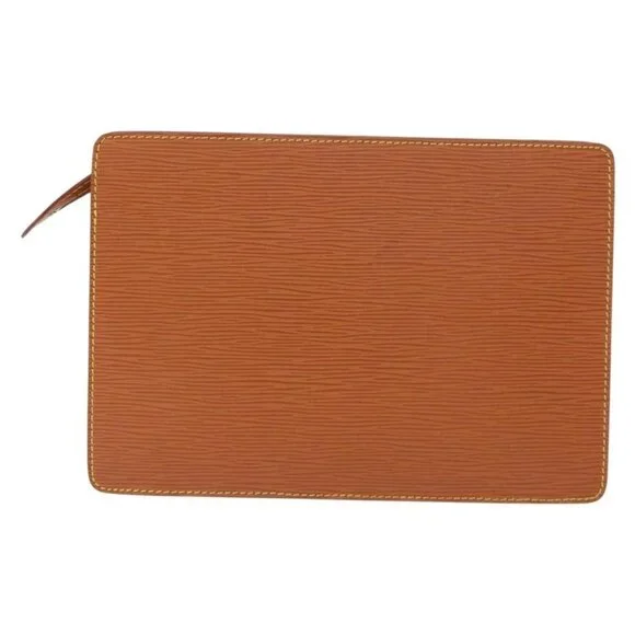 LOUIS VUITTON Epi Pochette Homme Bag Brown Zipangu Gold - Picture 2 of 16